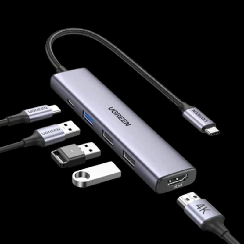 Cổng chuyển đổi Ugreen USB C Hub 5 in 1 15495 CM478