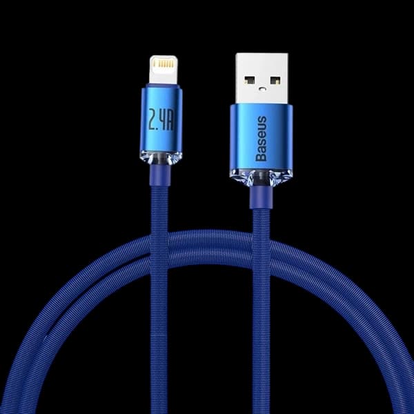 Cáp sạc nhanh hiệu Baseus Crystal Shine Series USB to iP 2.4A 2m