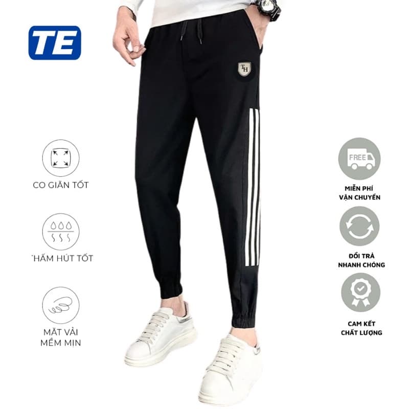 quần thể thao nam💖FREESHIP💖quần thể thao nam dài 3 sọc lửng