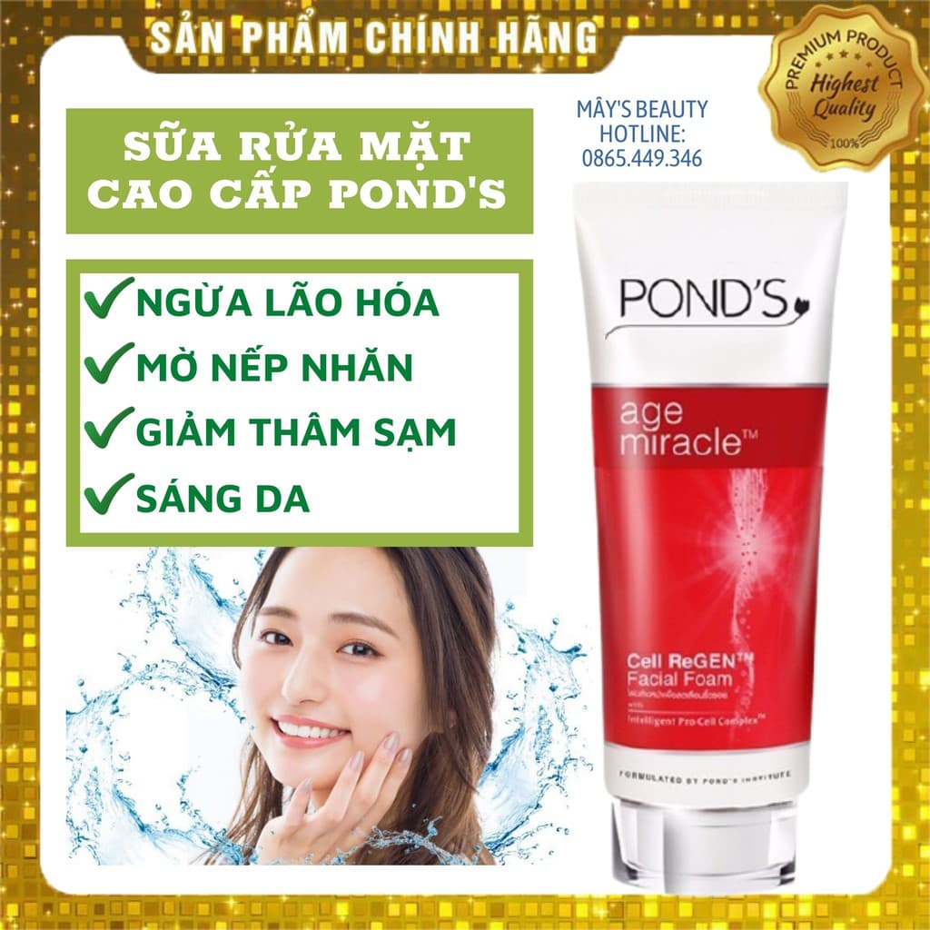 Sữa Rửa Mặt Ponds Ngừa Lão Hoá Age Miracle Thái Lan 100ml