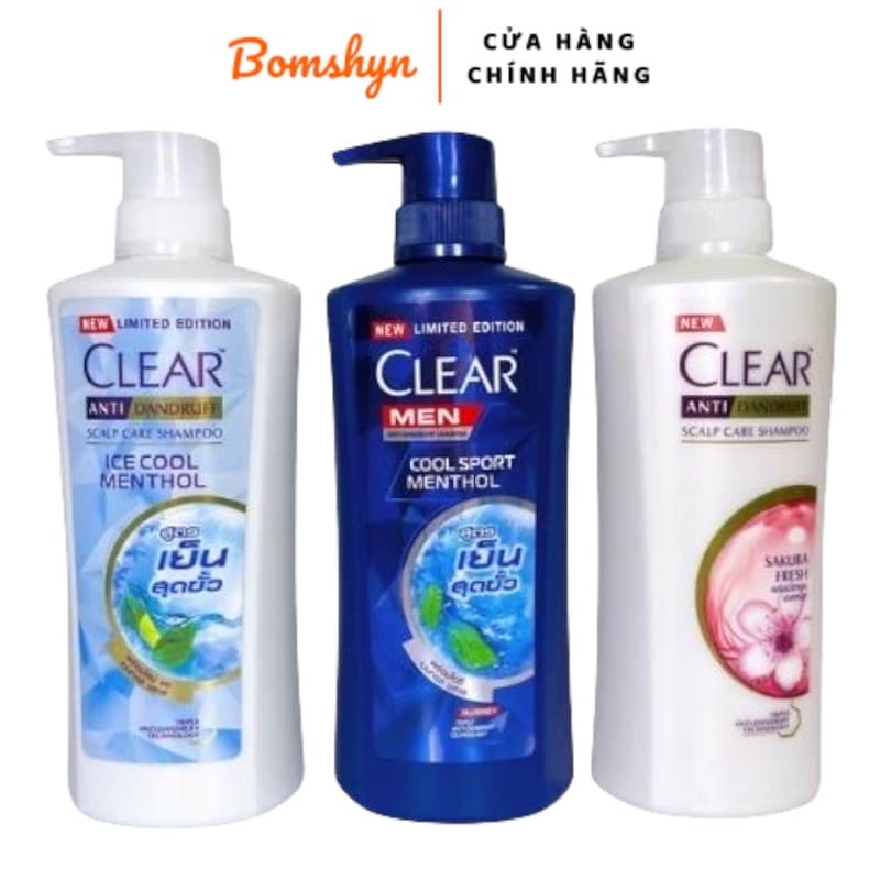 Dầu gội giảm gàu the mát Clear bạc hà thái lan 400ml