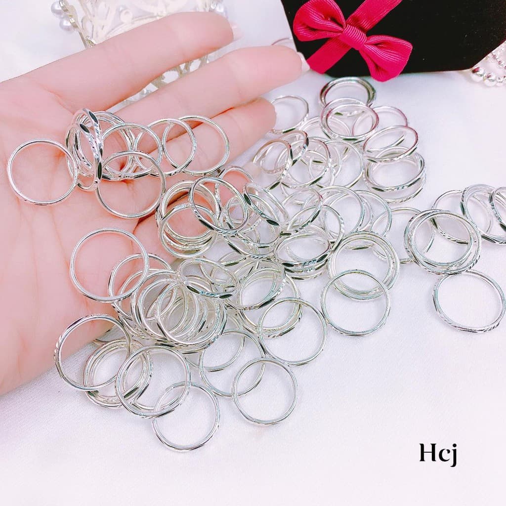 Nhẫn bạc ta nguyên chất may mắn