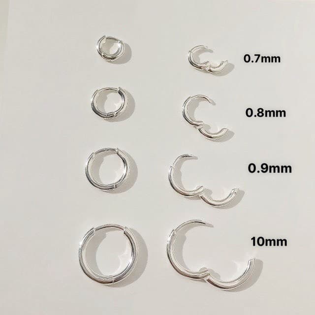 Bông tai round press - bông tai bạc nữ bấm, có nhiều size - phụ kiện thời trang