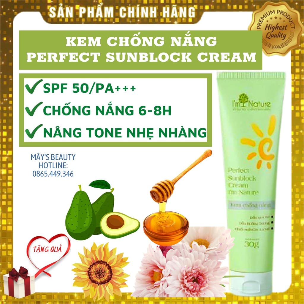 Kem Chống Nắng Im Nature SPF 50/Pa+++ Perfect Sunblock Cream 30G