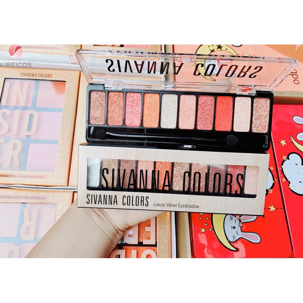 [HCM]Bảng màu mắt SIVANNA COLORS Luxury Velvet Eyeshadow 10 Ô HF697