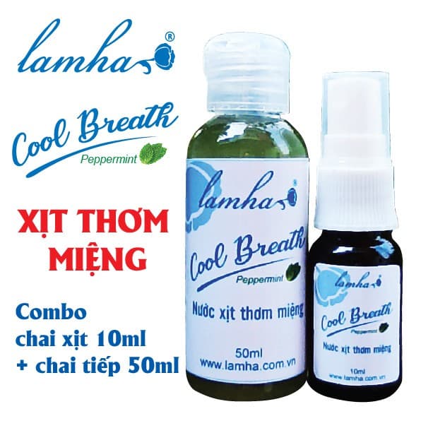 Combo xịt thơm miệng Cool Breath Lam Hà 50ml+10ml