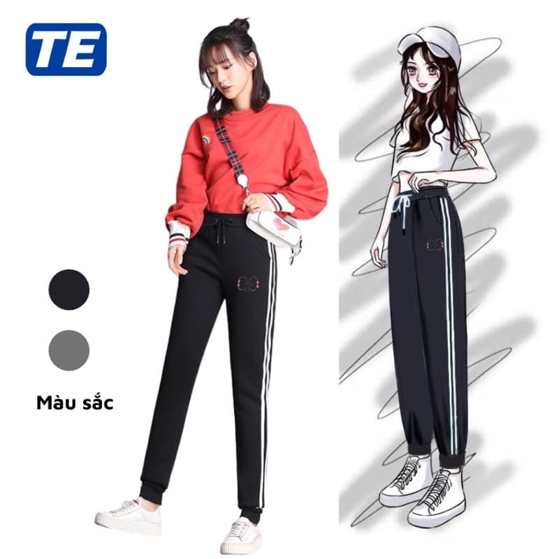 quần jogger nữ 2 sọc💖FREESHIP💖quần 2 sọc bo gấu THEHANHLENTAM