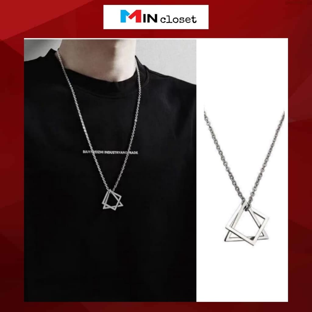 Dây Chuyền Thép Titan Mặt Tam Giác, Vòng Cổ Nam Nữ Phong Cách Hip Hop Mincloset P17