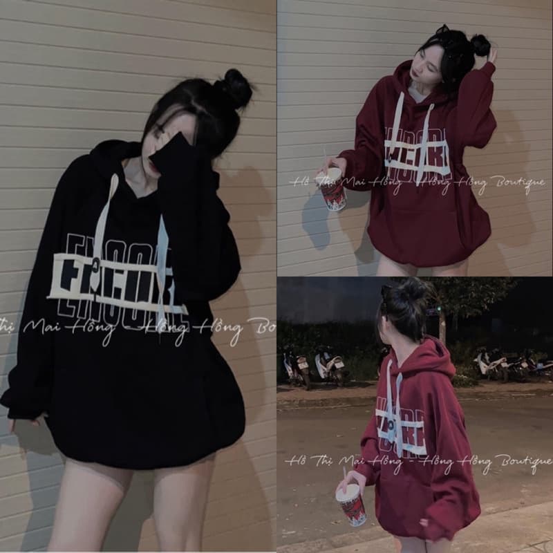 Áo Nỉ Hoodie Chữ Màu Siêu Sang
