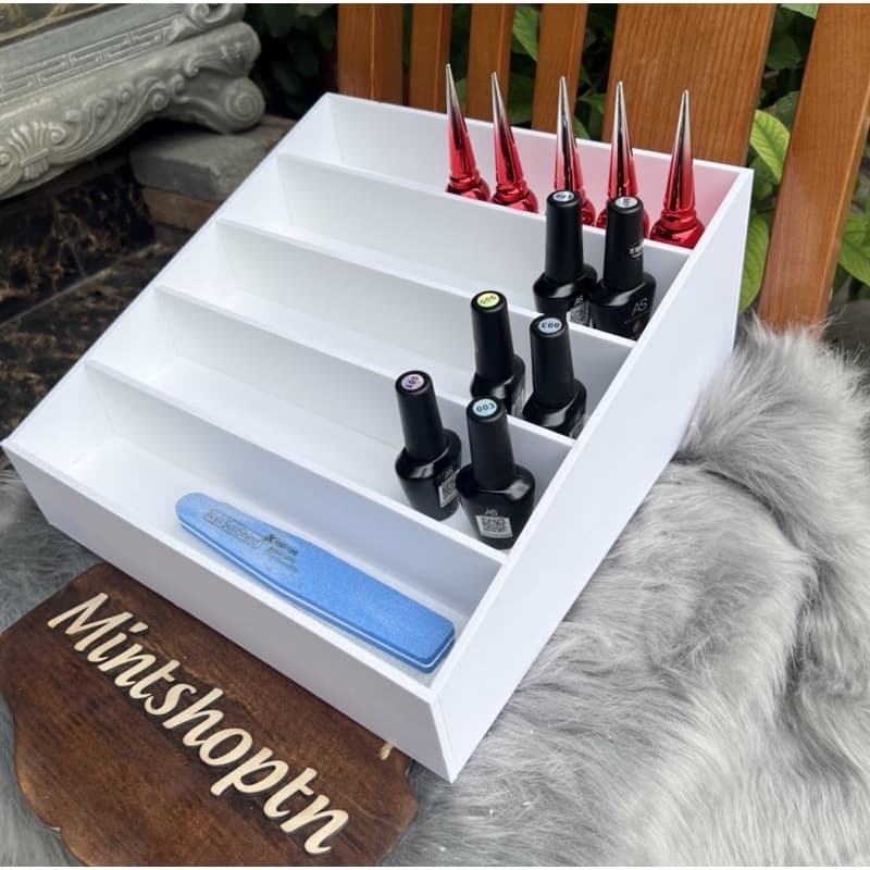 kệ trưng bày mỹ phẩm phân tầng 31cm , khay trưng bày sơn móng nail và son , kệ trưng bày nước hoa