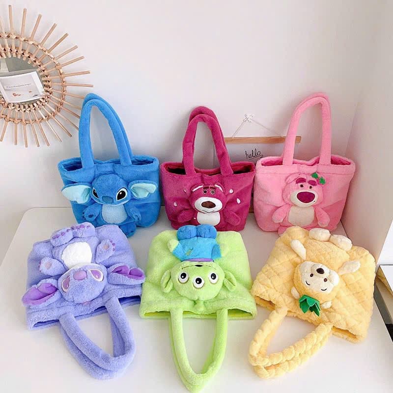 Túi Xách Đeo Vai Hình Gấu Lotso Hoạt Hình Đáng Yêu MIN253
