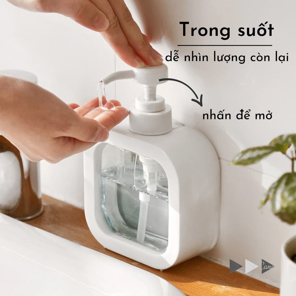 Chai chiết dầu gội sữa tắm dạng nhấn, Bình đựng nước rửa tay rửa chén đa năng MIN186