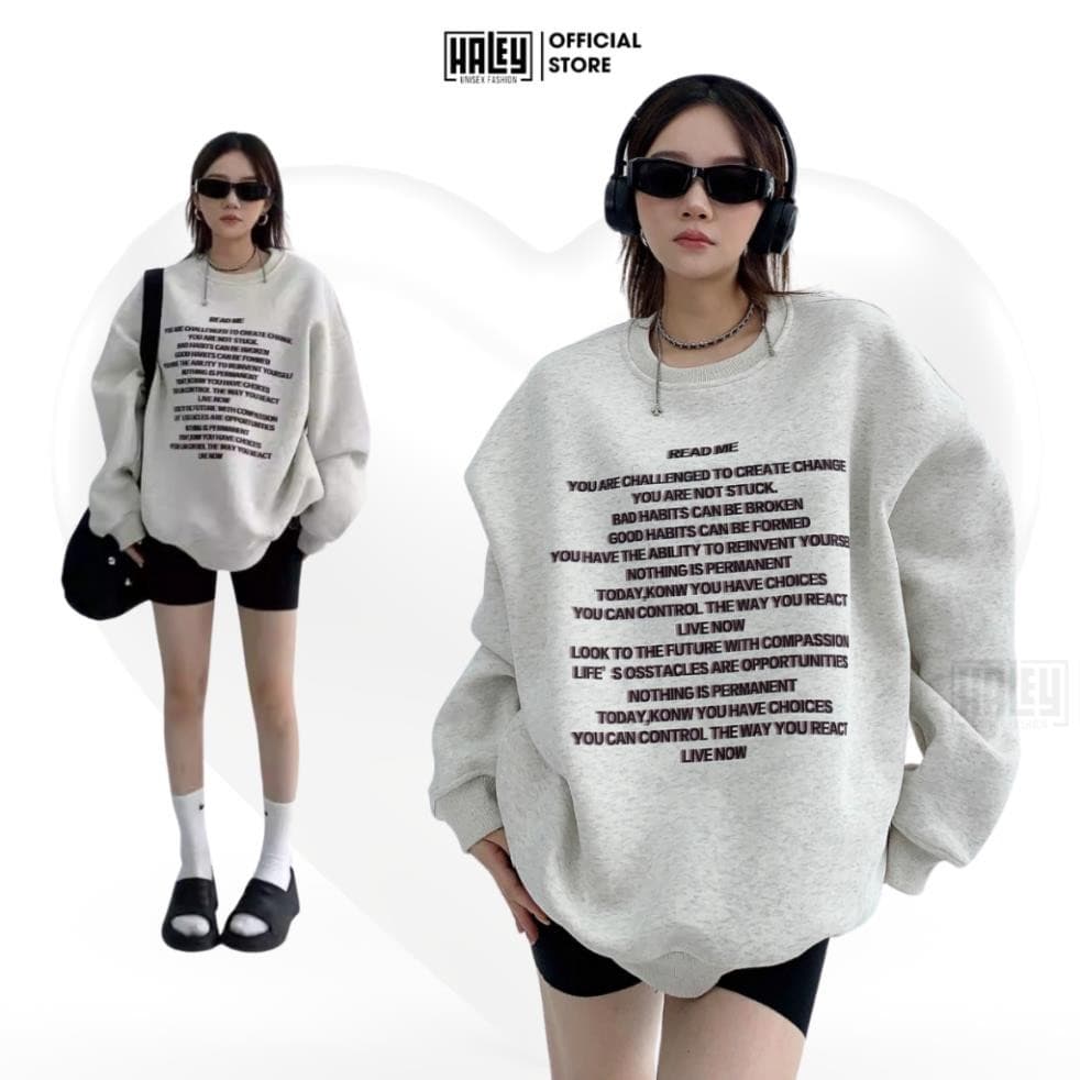 Áo Sweater Nữ Nam Chất Nỉ COTTON Màu Xám Tiêu Form Unisex Phong Cách Basic, Năng Động UT