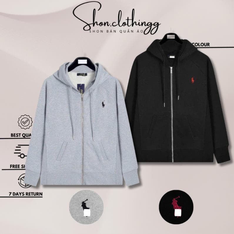 Áo Khoác Hoodie Zip Ráp Lau Rần IN Ngựa Ngực Basic Chất NỉCOTTON ẤM ÁP UT
