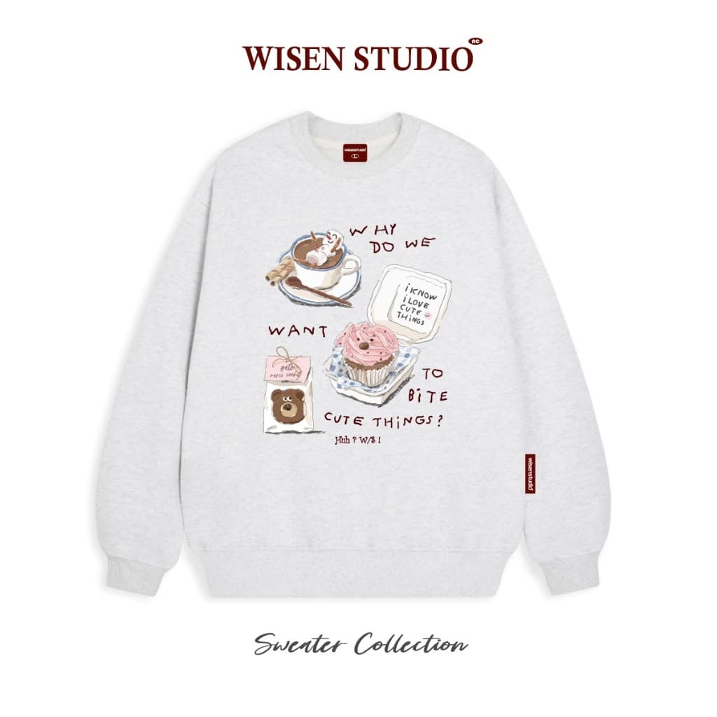 Áo sweater CỔ TRÒN nỉ bông COTTON form rộng oversize unisex mẫu Why Do Me UT