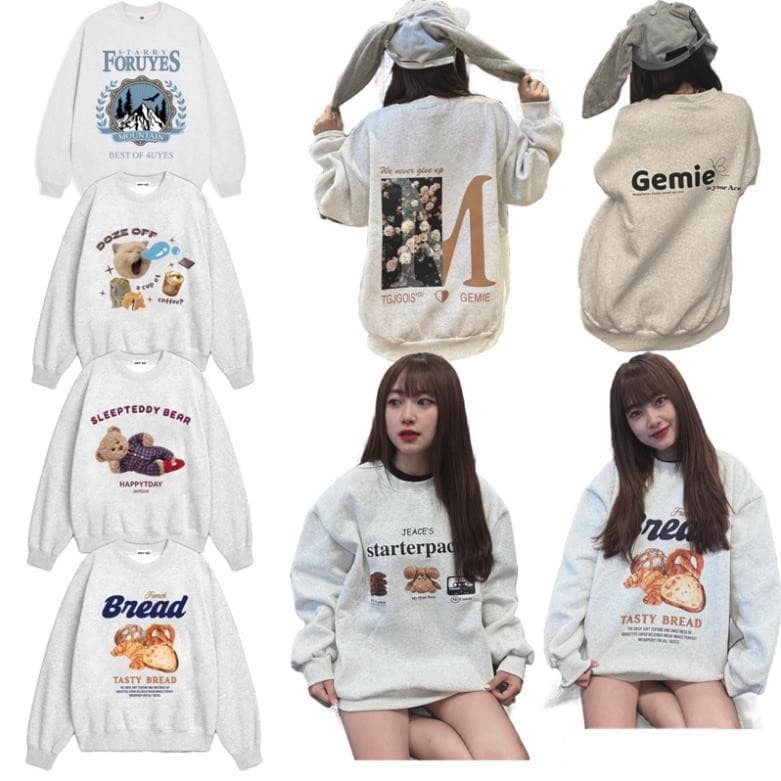 Bộ sưu tập Áo sweater nỉ COTTON  mịn tay phồng form thụng nam nữ unisex, sweater ulzzang form thụng UT