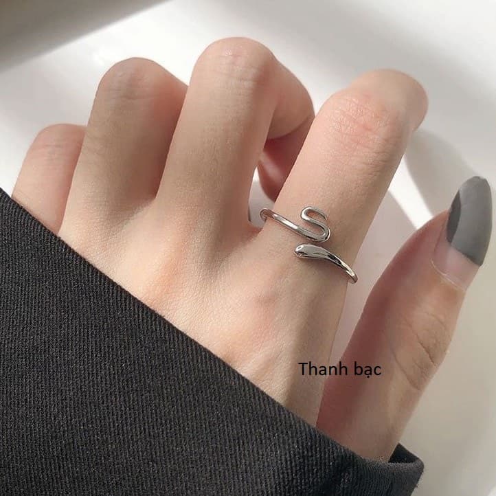 Nhẫn nữ nhẫn bạc ta cá tinh dày dặn sáng bóng