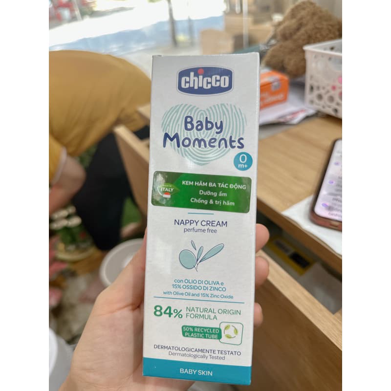 (Nhùn nhùn)Kem dưỡng ẩm chứa omega và vitamil Chicco 100ml