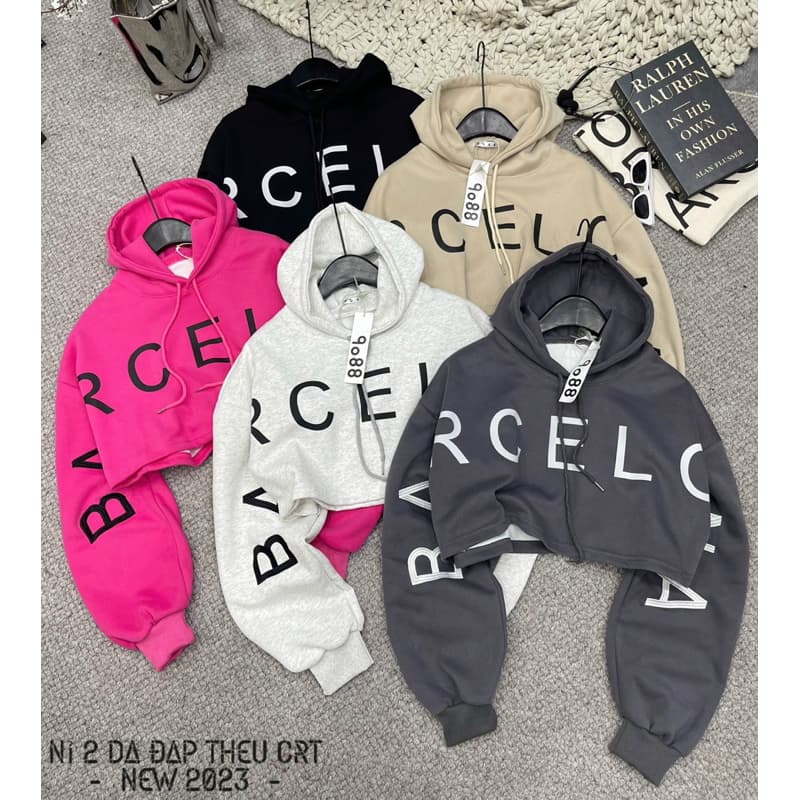 Áo Nỉ Hoodies Mũ Croptop Chữ Celo