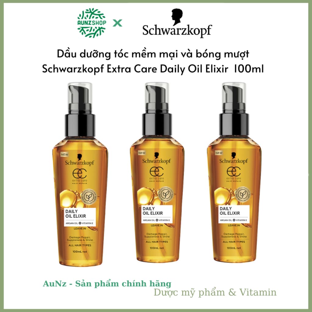Dầu dưỡng tóc mềm mại và bóng mượt Schwarzkopf Extra Care Daily Oil Elixir  100ml