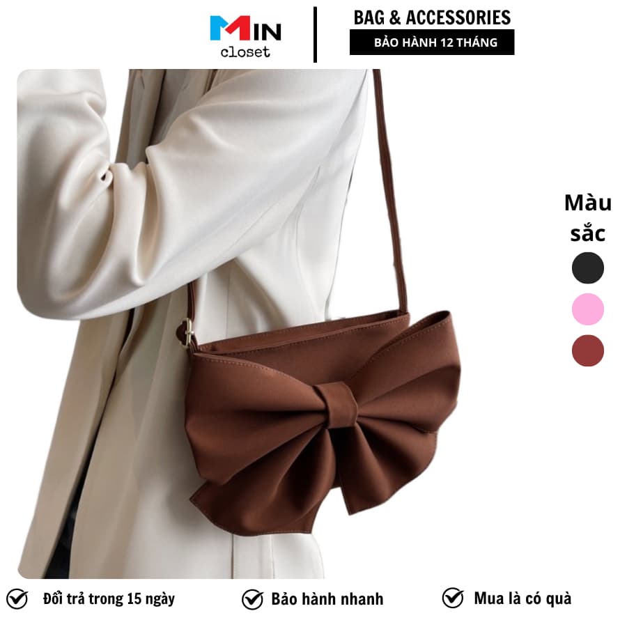 Túi Xách Nữ Đeo Chéo Mini Thắt Nơ Xinh Dễ Thương Hàng Quảng Châu Siêu Hot Mincloset T33