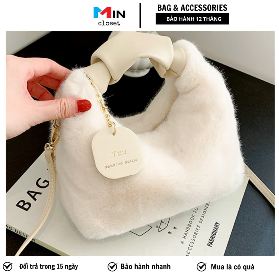 Túi Xách Nữ Đeo Chéo, Đeo Vai, Lông Nhung Thời Trang Hàn Quốc Dành Cho Nữ Siêu Hot Mincloset T52