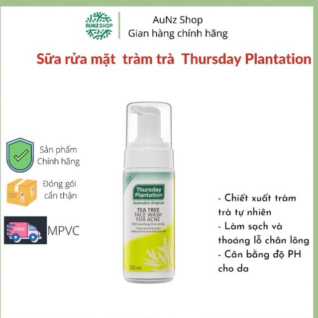 Sữa rửa mặt tinh chất tràm trà Thursday Plantation 150ml