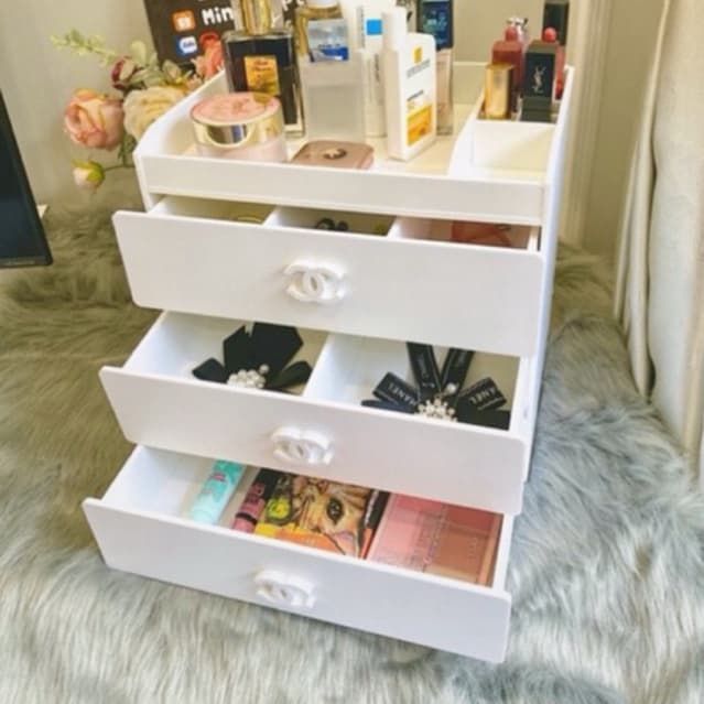 Kệ đựng mỹ phẩm 4 tầng trắng 30cm , tủ đựng mỹ phẩm , đựng đồ trang điểm và đựng đồ makeup tiện dụng