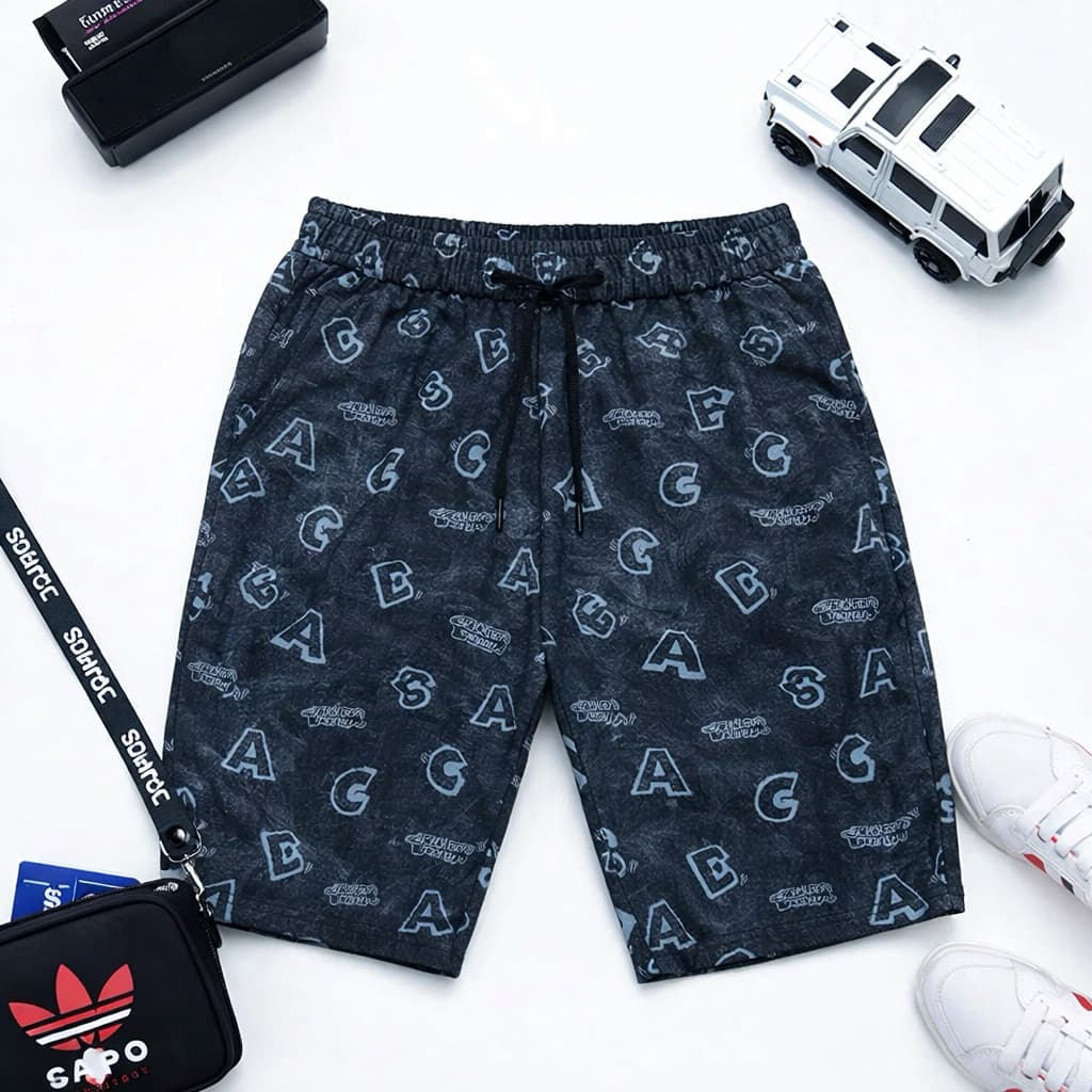 Quần short nam quần ngố nam hoạ tiết thời trang vải thun umi cao cấp