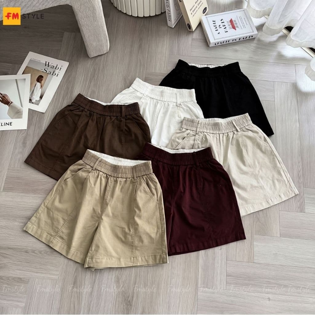 Quần Đùi Rộng Nữ FMSTYLE Form Trơn Basic Mặc Mát Thoải Mái Hằng Ngày 26050542