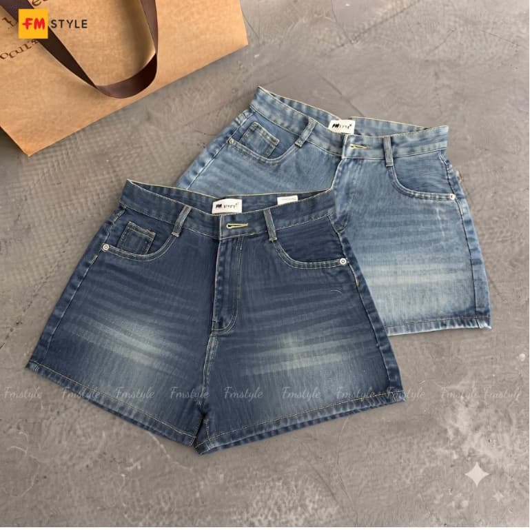 Quần Short Jeans Nữ FMSTYLE - Quần Jean Đùi Form Trơn Cạp Cao Tôn Dáng 26011235