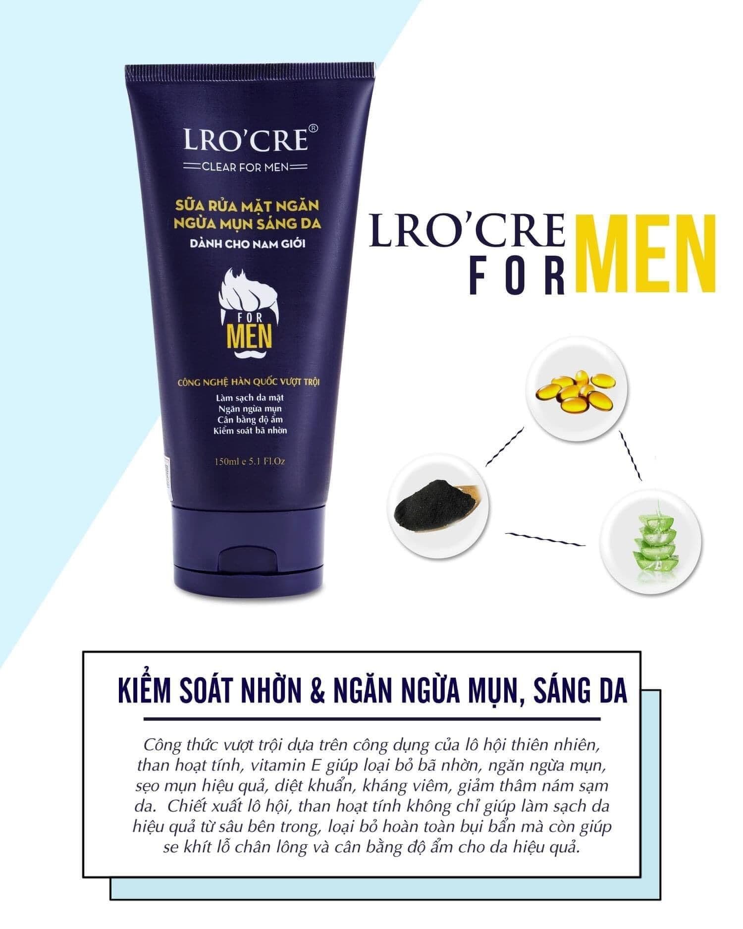 [HCM]SỮA RỬA MẶT NAM LROCRE FOR MEN