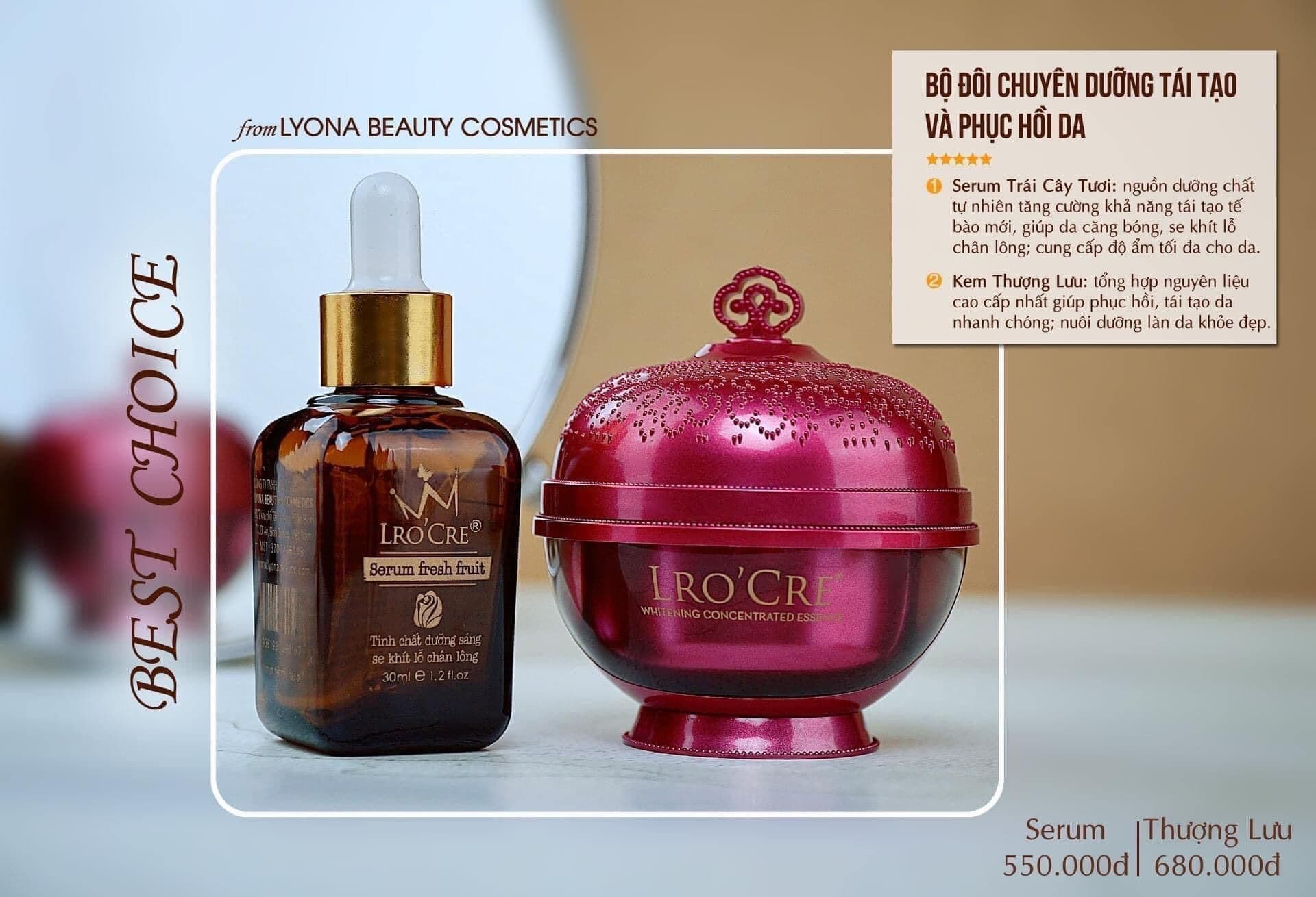 [HCM]COMBO SERUM LROCRE VÀ KEM THƯỢNG LƯU LROCRE