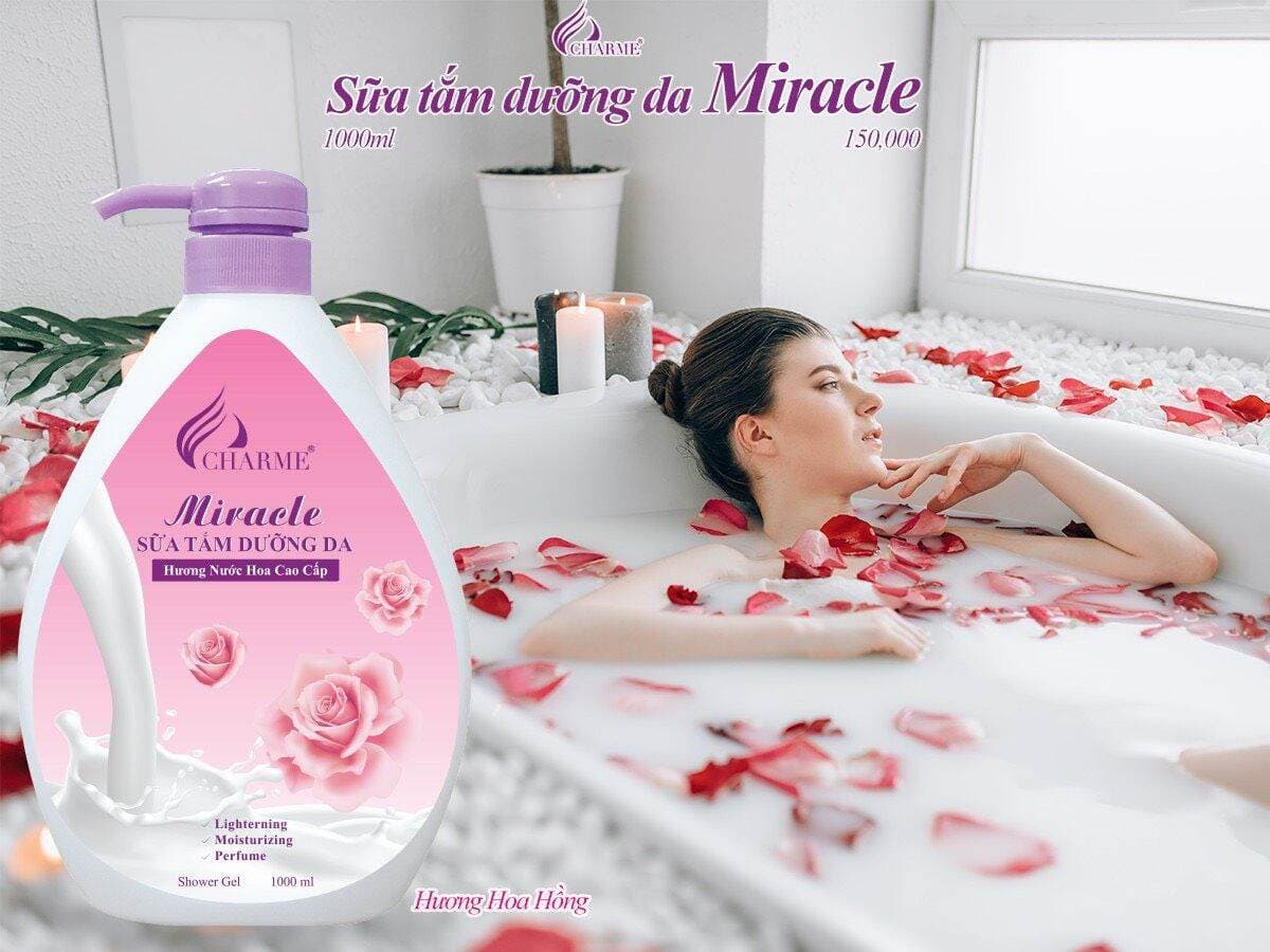 [HCM](tặng kèm nước hoa mini 5ml)SỮA TẮM DƯỠNG TRẮNG DA 3IN1 #MIRACLE