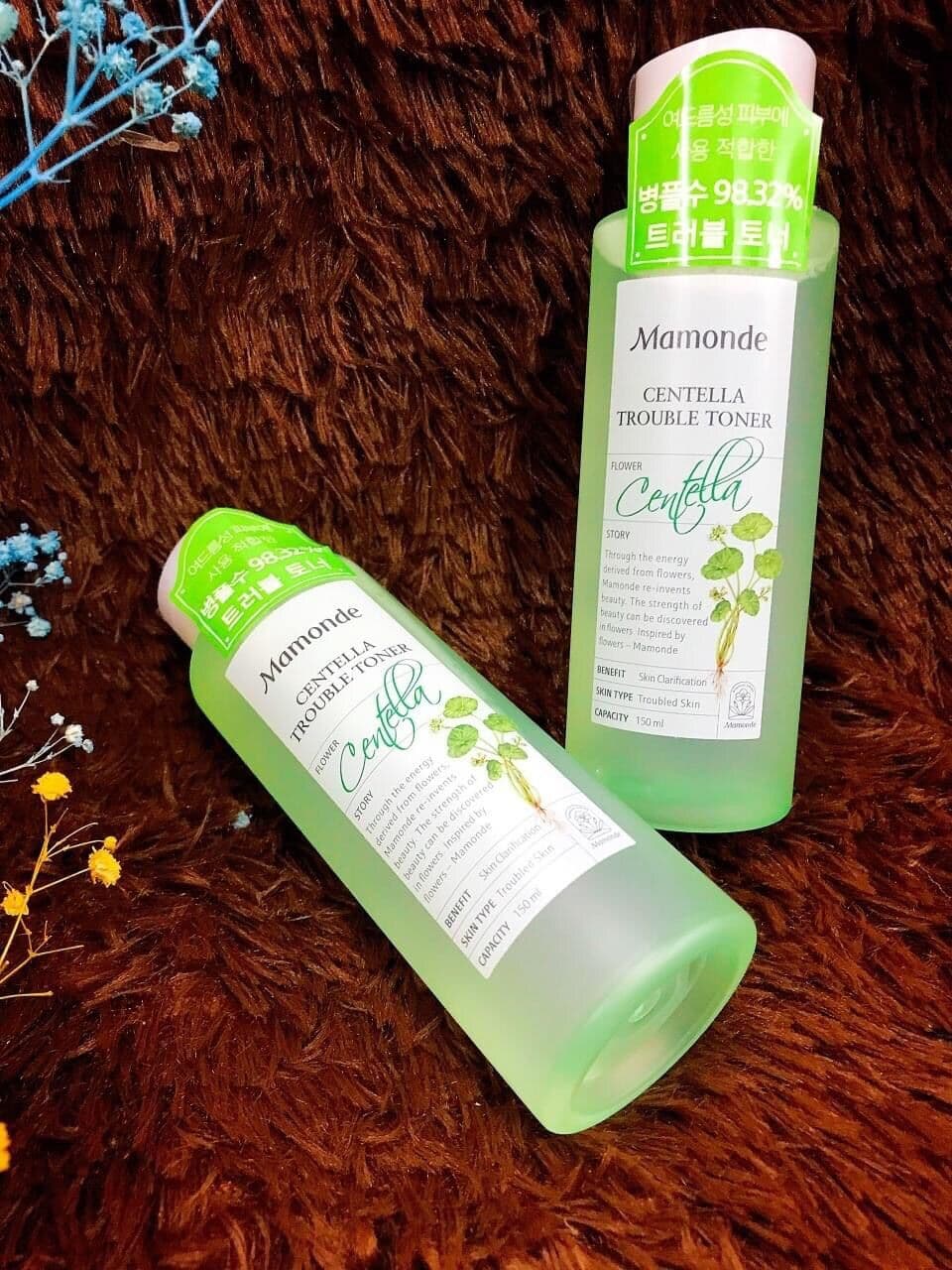 NƯỚC HOA HỒNG RAU MÁ MAMONDE CENTELLA TROUBLE TONER 150ml