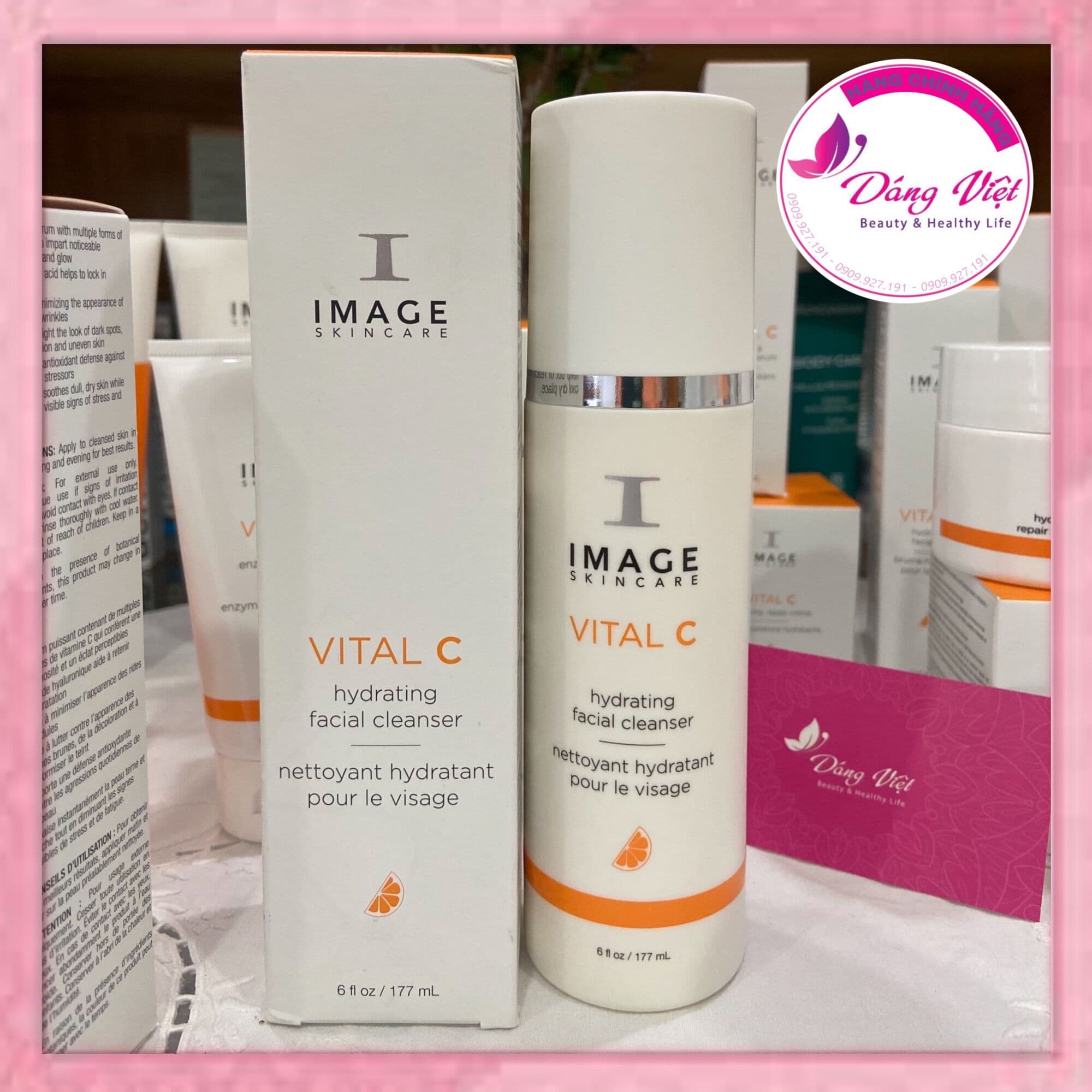[HCM]Sữa rửa mặt dưỡng ẩm phục hồi da 2in1 Image Skincare Vital C Hydrating Facial Cleanser (177ml)