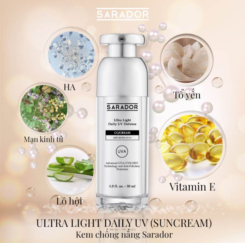 Kem Chống Nắng Sarador  Kem Chống Nắng Chống Tia Cực Tím CC  SPF 50 PA +++.