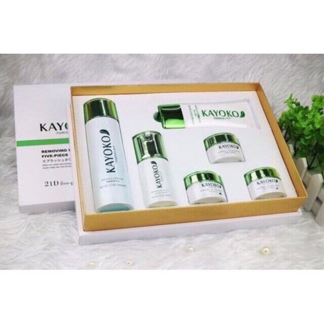 [HCM]Bộ set kem dưỡng trắng da Kayoko xanh 6 món