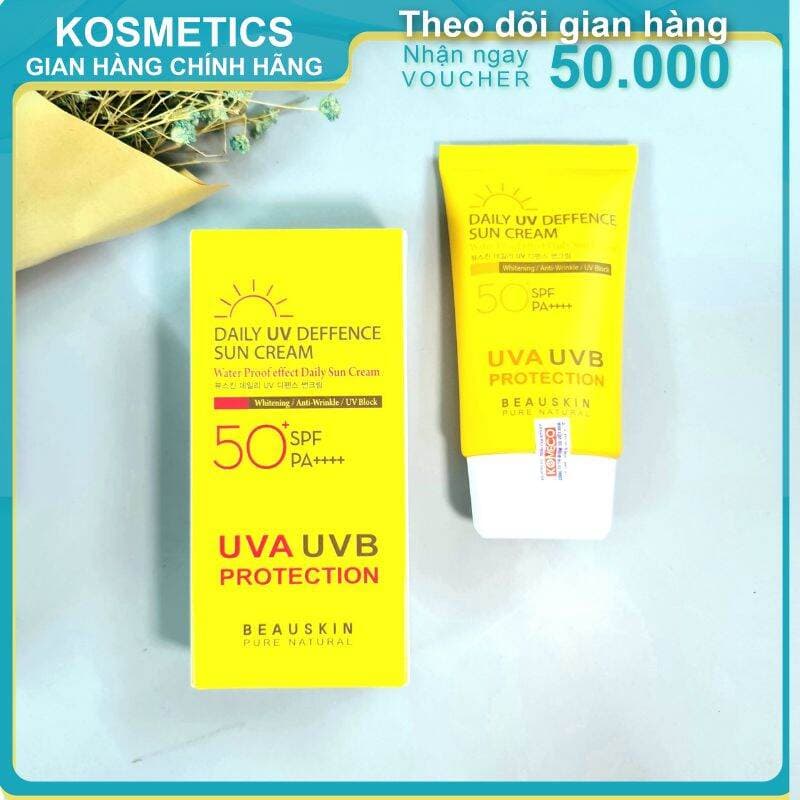 [HCM]Kem chống nắng kiểm soát dầu chống thấm nước BEAUSKIN Daily UV Deffence Sun Cream 50ml