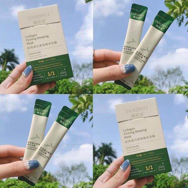 Mặt nạ ngủ thạch collagen tươi Bioaqua Collagen Firming Sleeping Mask _ Nội địa Trung (hộp 20 gói)
