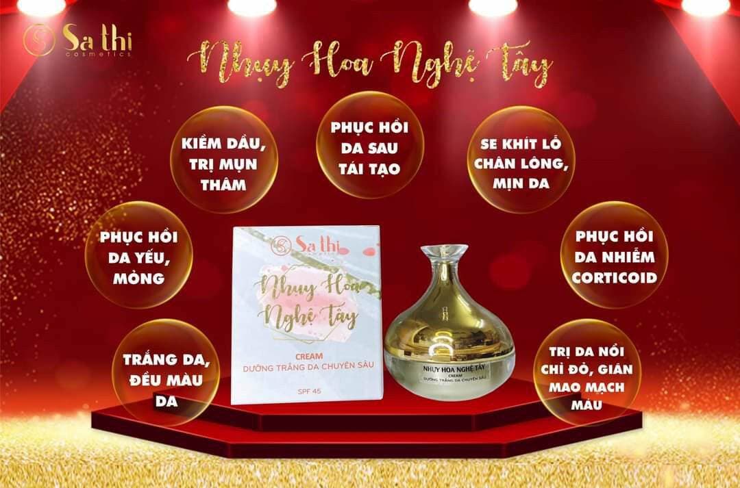 NHỤY HOA NGHỆ TÂY ( DA MỎNG NỖI CHỈ ĐỎ DƯỠNG DA TRẮNG HỒNG) + se khít lỗ chân lông 🍓 da tổn thương bởi kem trộn 🍓 loại bỏ các hắc sắc tố đen sạm 🍓
