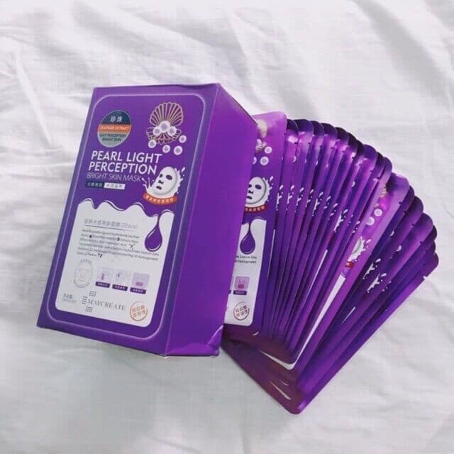 [HCM]Mặt Nạ Dưỡng Trắng HA Pearl Light Perception Bright Skin Mask.(  1 hộp 20 miếng)