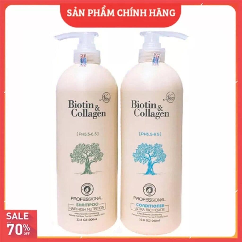 [HCM]COMBO DẦU GỘI ĐẦU BIOTIN GỘI - XẢ DƯỠNG TÓC CHO NỮ BIOTIN & COLLAGEN 1000ML