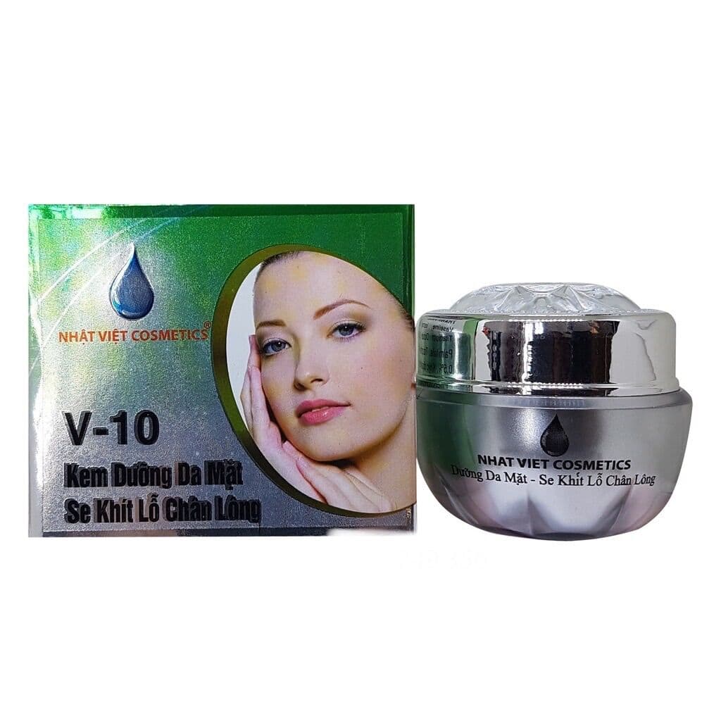[HCM]KEM DƯỠNG DA MẶT SE KHÍT LỖ CHÂN LÔNG NGỌC TRAI ĐEN SỮA ONG CHÚA V10 NHẬT VIỆT COSMETICS 16G