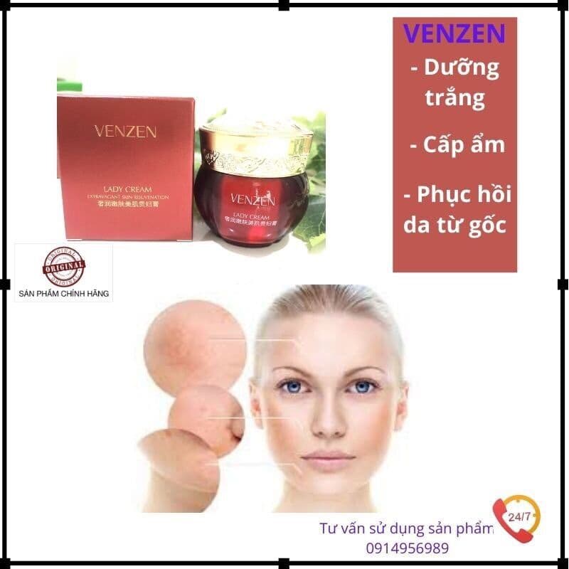 ƯU ĐÃI SỐC Kem dưỡng ẩm trắng da VENZEN 20g dưỡng trắng thần tốc cấp ẩm làm dịu cho mọi loại da