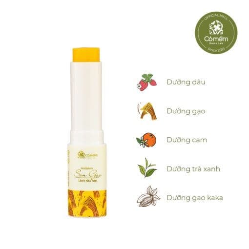 Son dưỡng môi gạo cỏ mềm - 100% từ thiên nhiên không màu không mùi thích hợp cho bà bầu và trẻ nhỏ dưỡng ban đêm