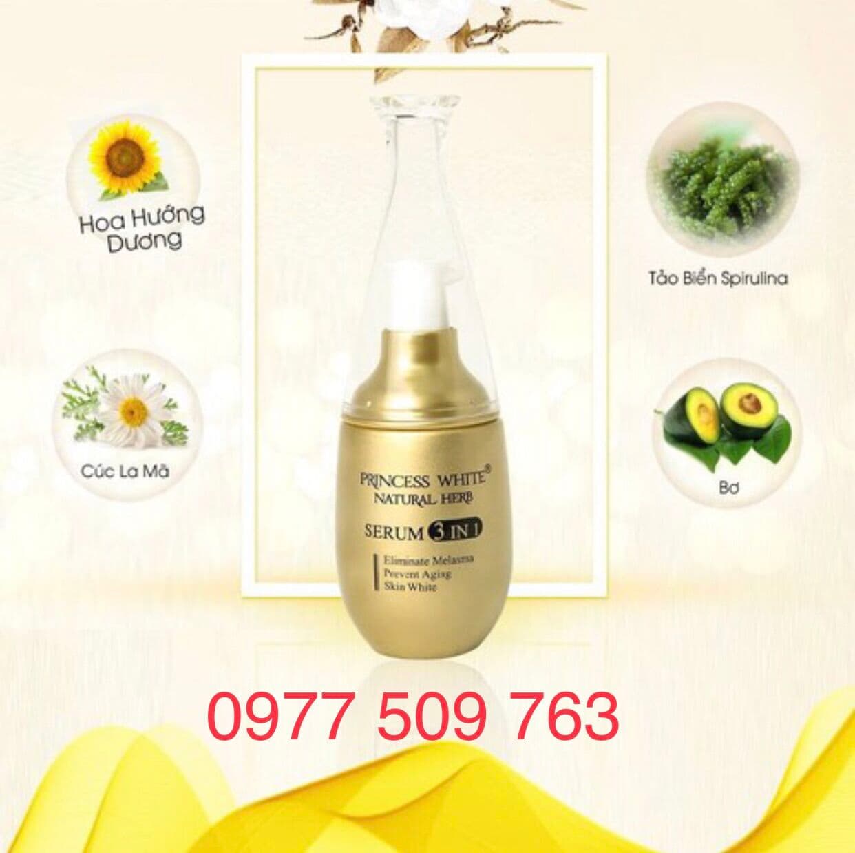 [HCM]Serum dưỡng trắng - giữ ẩm 3in1 Princess White - 40ml