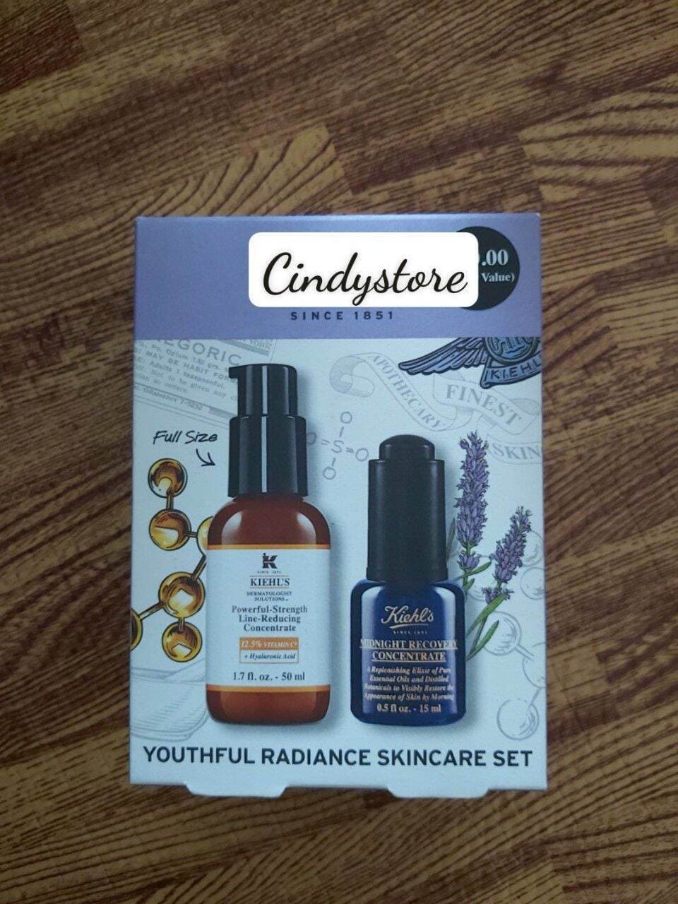 Set dưỡng trắng da chống lão hóa Kiehls youthful radiance skincare set