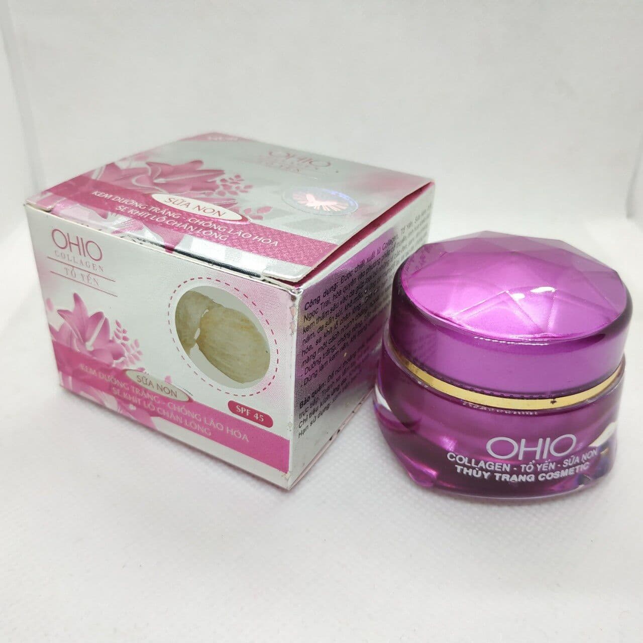 [HCM]OHIO - Kem dưỡng trắng Chống lão hóa Se khít lỗ chân lông dưỡng chất Collagen và Tổ Yến (18g