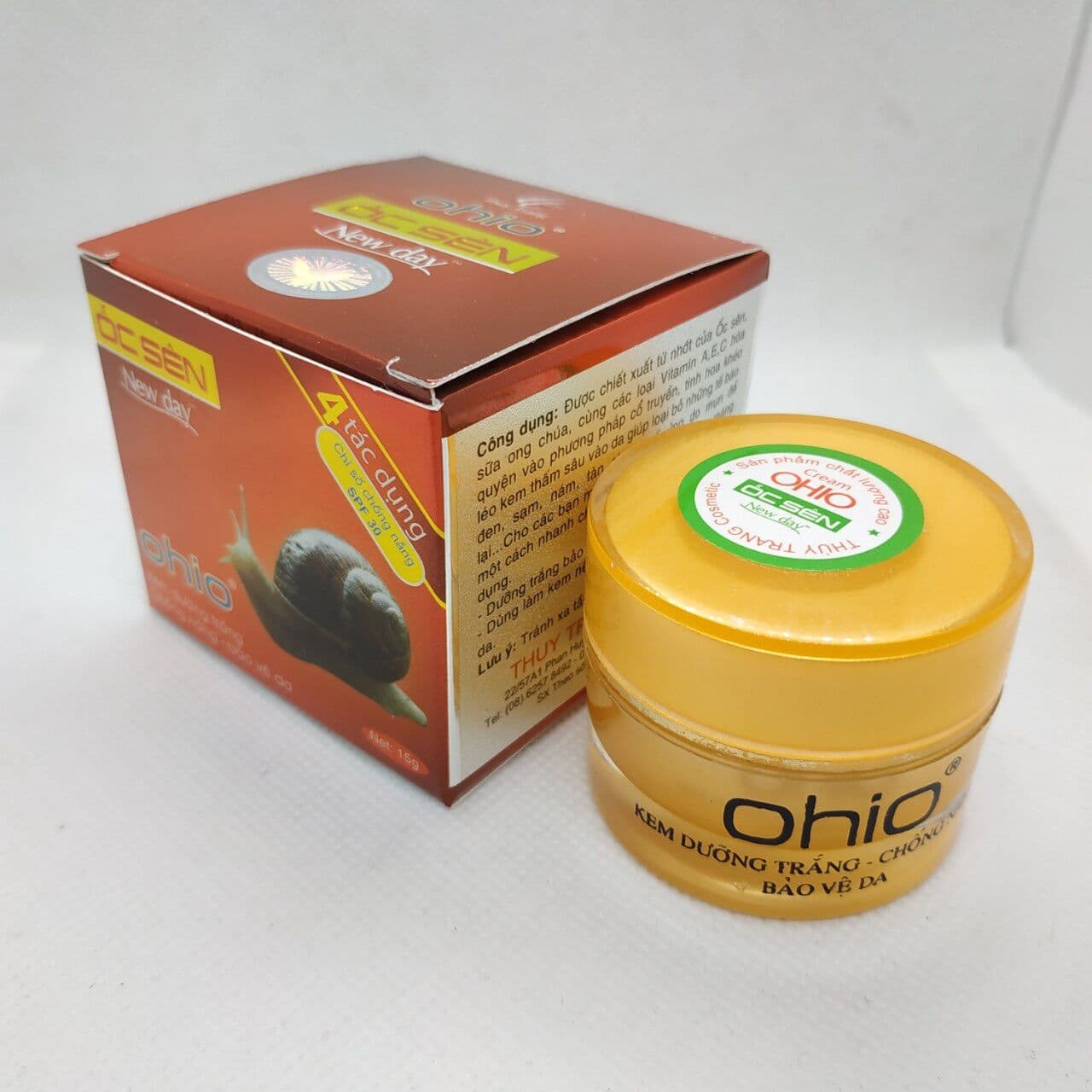 [HCM]Kem dưỡng trắng - Chống nắng - Bảo vệ da OHIO ốc sên New Day (15g)